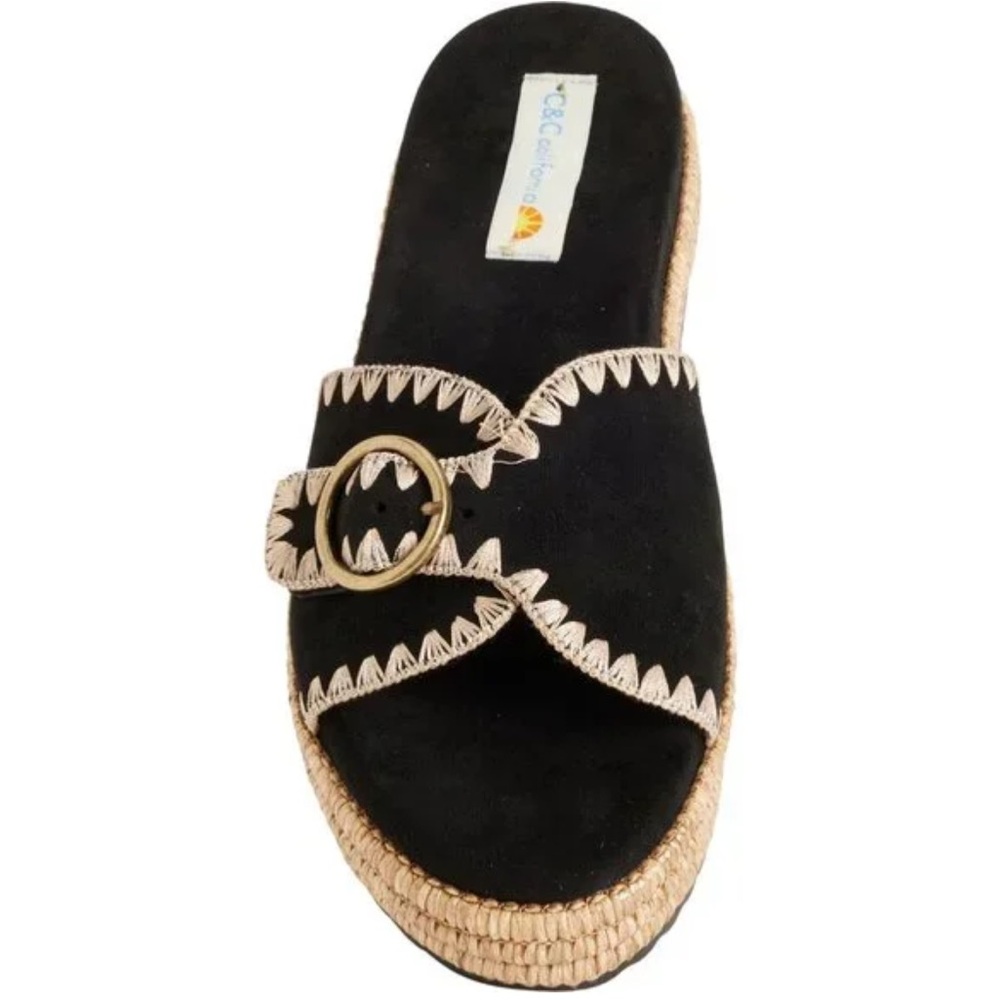 New C&C California Barista‎ Flatform Whipstitch Buckle Sandals Espadrille